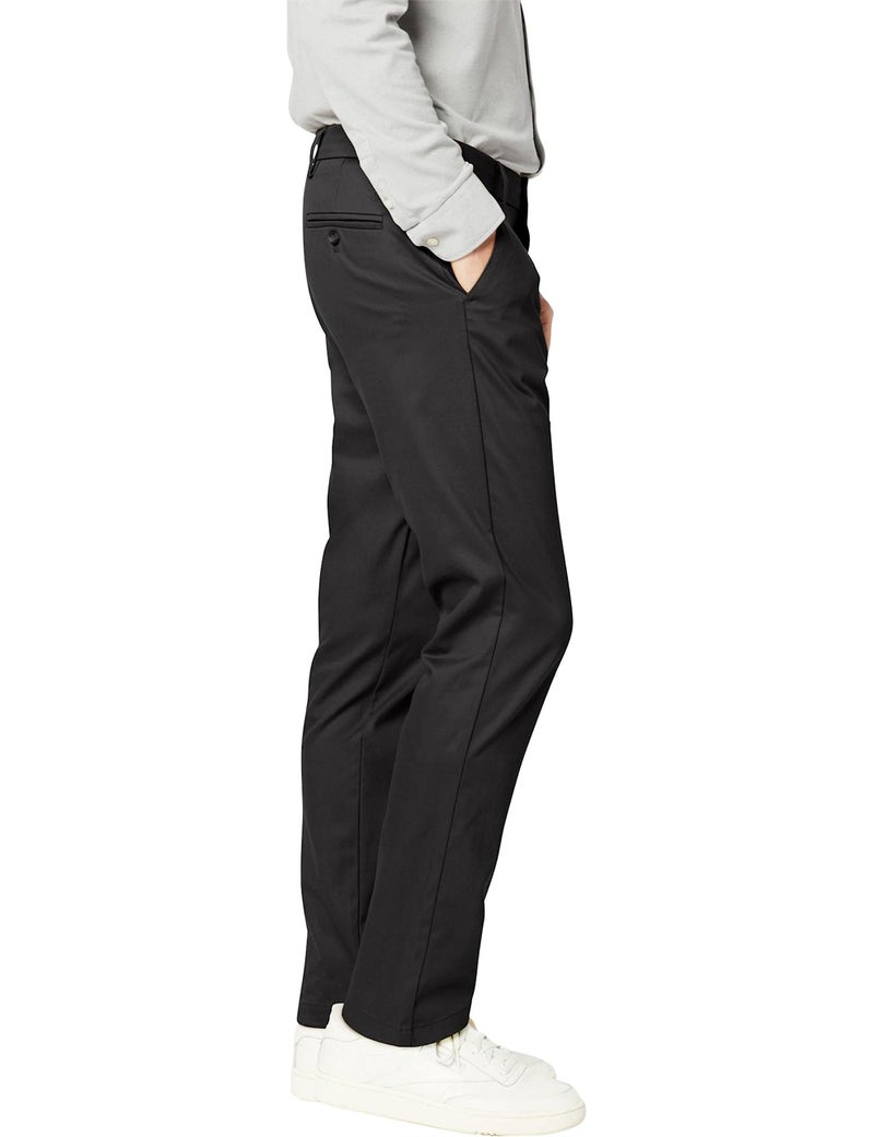 DockersÂ® Men's Slim Fit Signature Khaki Lux Cotton Stretch Pants, Black, 32W x 32L - Image 2